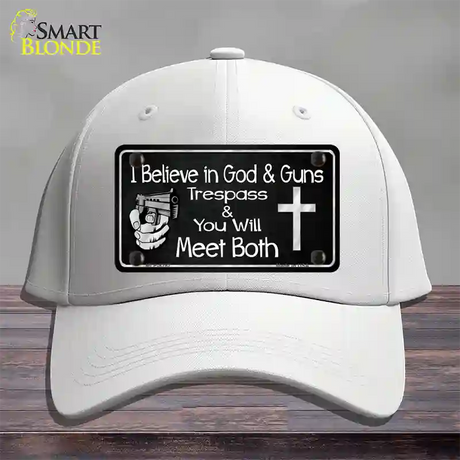 God And Guns Novelty License Plate Hat Cotton / White