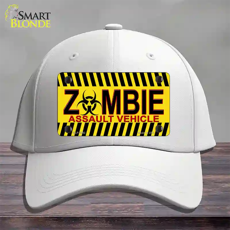 Zombie Assault Vehicle Novelty License Plate Hat Cotton / White