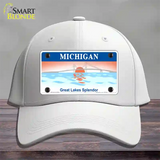 Michigan Great Lakes Blank Novelty License Plate Hat Cotton / White