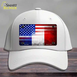 United States France Flag Fade Novelty License Plate Hat Cotton / White