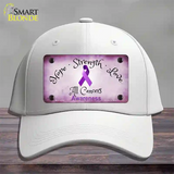 All Cancer Awareness Novelty License Plate Hat Cotton / White