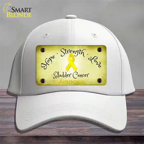 Bladder Cancer Ribbon Novelty License Plate Hat Cotton / White