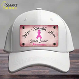 Breast Cancer Ribbon Pink Novelty License Plate Hat Cotton / White