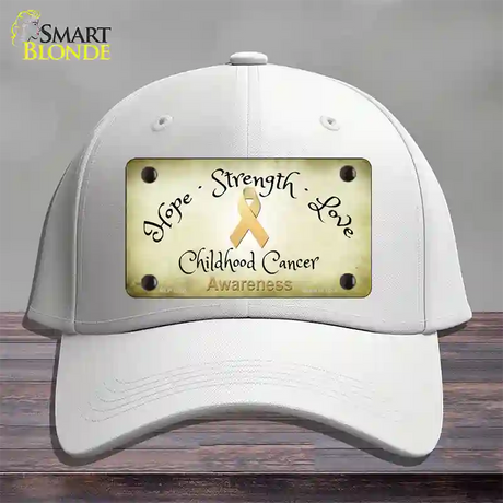 Childhood Cancer Ribbon Novelty License Plate Hat Cotton / White