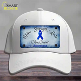 Colon Cancer Ribbon Novelty License Plate Hat Cotton / White