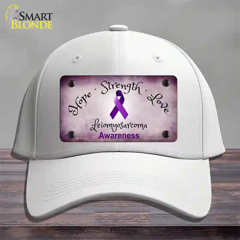 Leiomyosarcoma Cancer Ribbon Novelty License Plate Hat Cotton / White