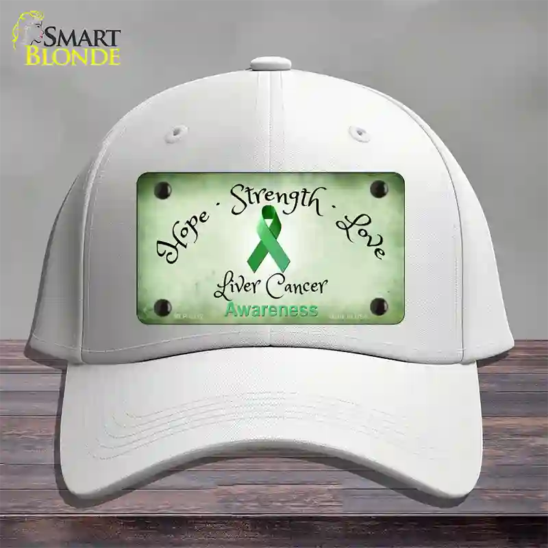 Liver Cancer Ribbon Novelty License Plate Hat Cotton / White