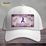 Pancreatic Ribbon Novelty License Plate Hat Cotton / White