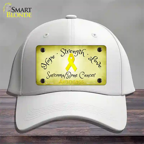 Sarcoma Bone Ribbon Novelty License Plate Hat Cotton / White