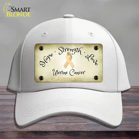 Uterine Cancer Ribbon Novelty License Plate Hat Cotton / White