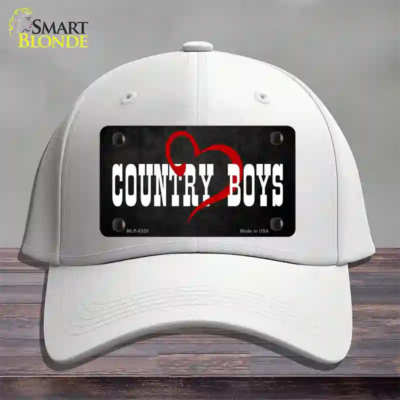 Country Boys Novelty License Plate Hat Cotton / White