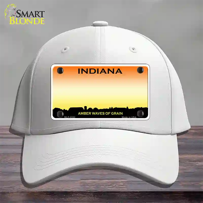 Indiana Amber Blank Novelty License Plate Hat Cotton / White