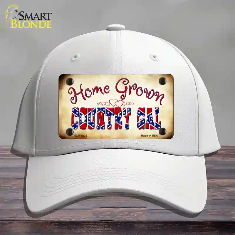 Home Grown Country Gal Novelty License Plate Hat Cotton / White