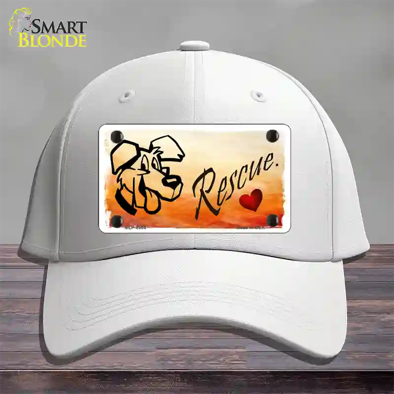 Rescue Dog Novelty License Plate Hat Cotton / White