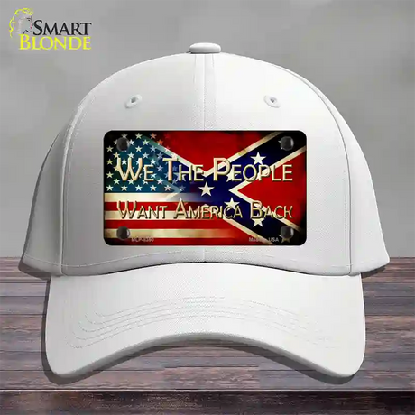 We The People American Confederate Novelty License Plate Hat Cotton / White