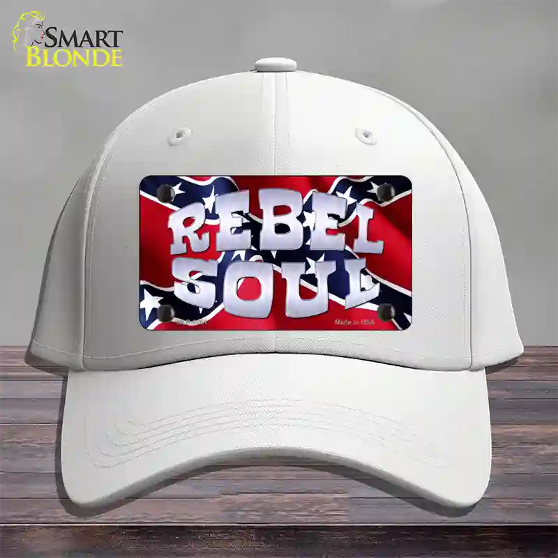 Rebel Soul Novelty License Plate Hat Cotton / White