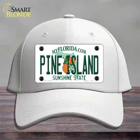 Pine Island Novelty License Plate Hat Cotton / White