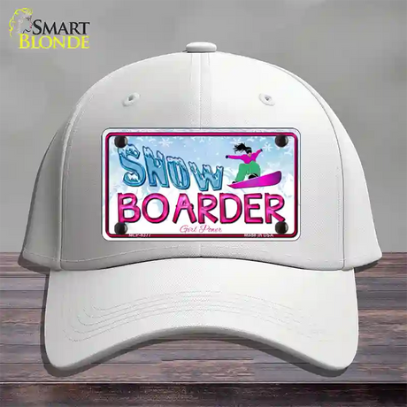 Snow Boarder Girl Novelty License Plate Hat Cotton / White