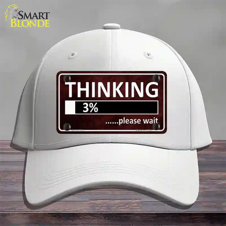 Thinking Please Wait Novelty License Plate Hat Cotton / White