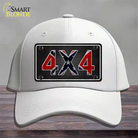 4x4 Confederate Novelty License Plate Hat Cotton / White