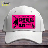 Pink Cowgirl Novelty License Plate Hat Cotton / White