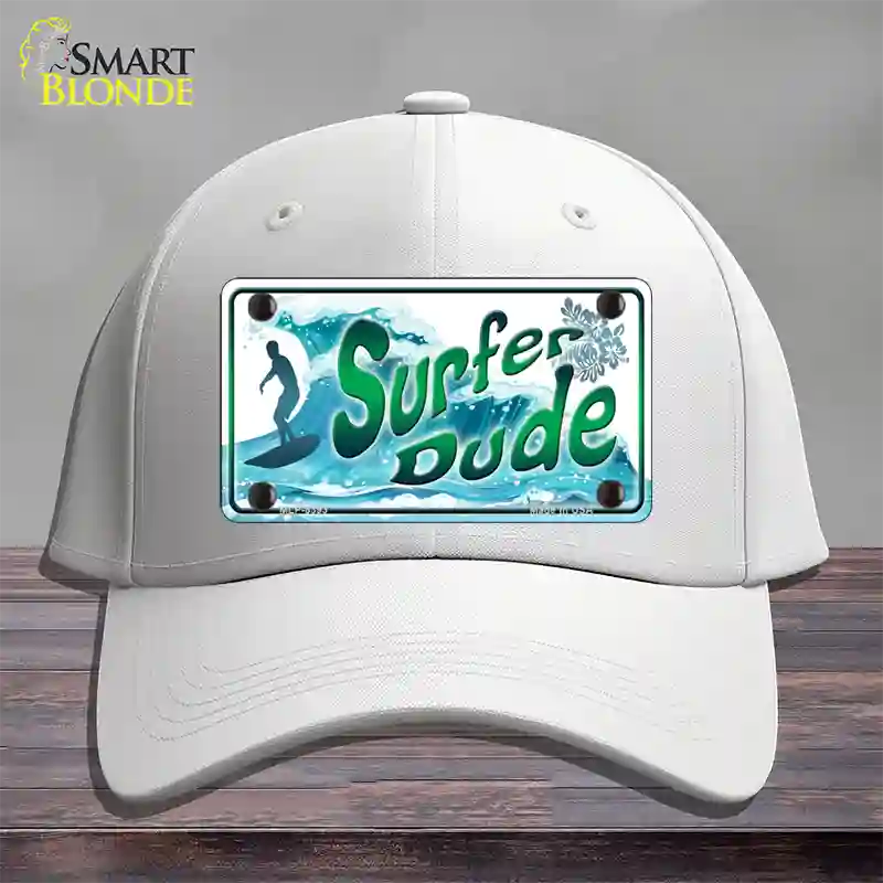 Surfer Dude Novelty License Plate Hat Cotton / White