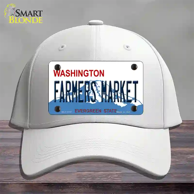 Farmers Market Washington Novelty License Plate Hat Cotton / White