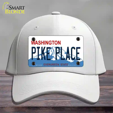 Pike Place Washington Novelty License Plate Hat Cotton / White