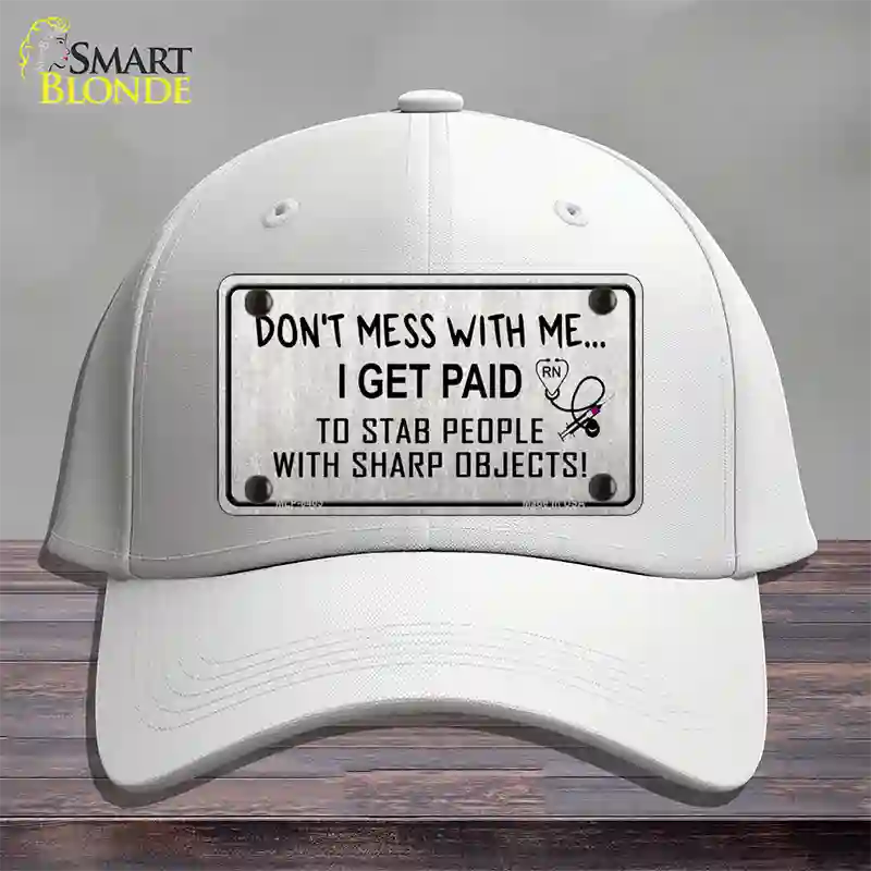 Dont Mess With Me Novelty License Plate Hat Cotton / White