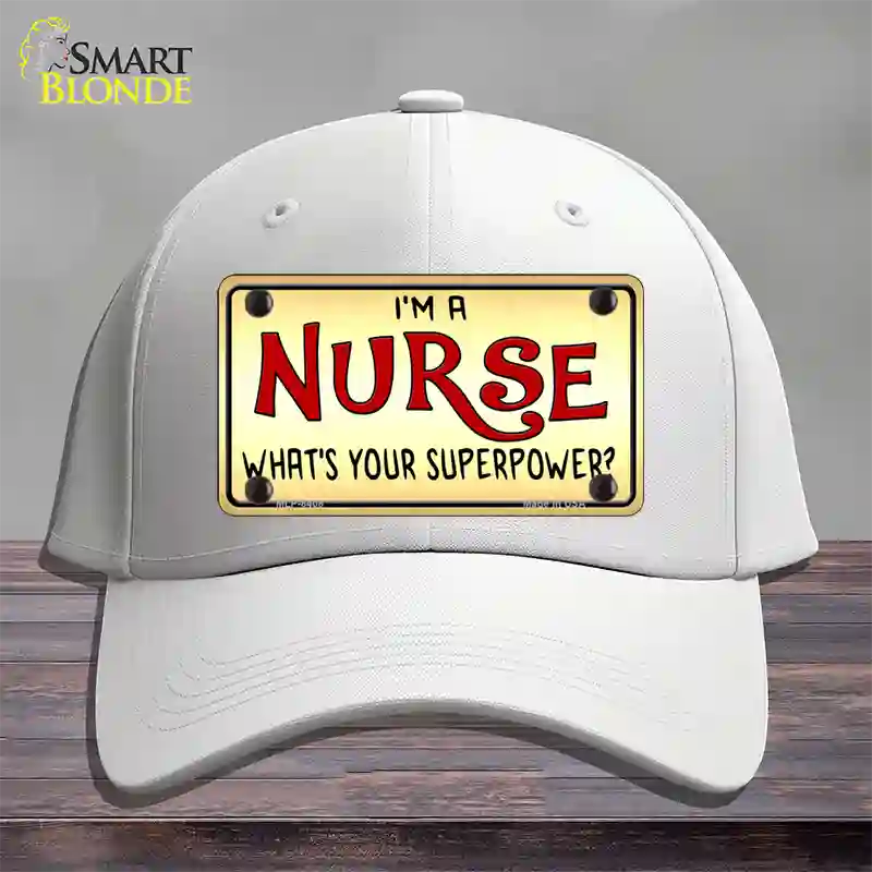 Im A Nurse Tan Novelty License Plate Hat Cotton / White