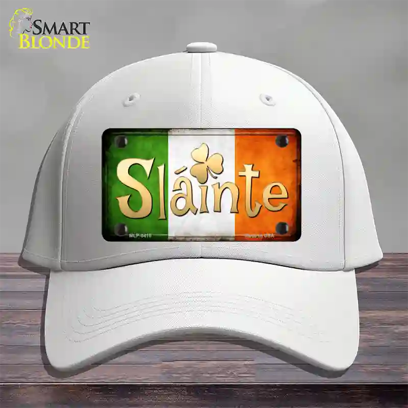 Slainte Novelty License Plate Hat Cotton / White