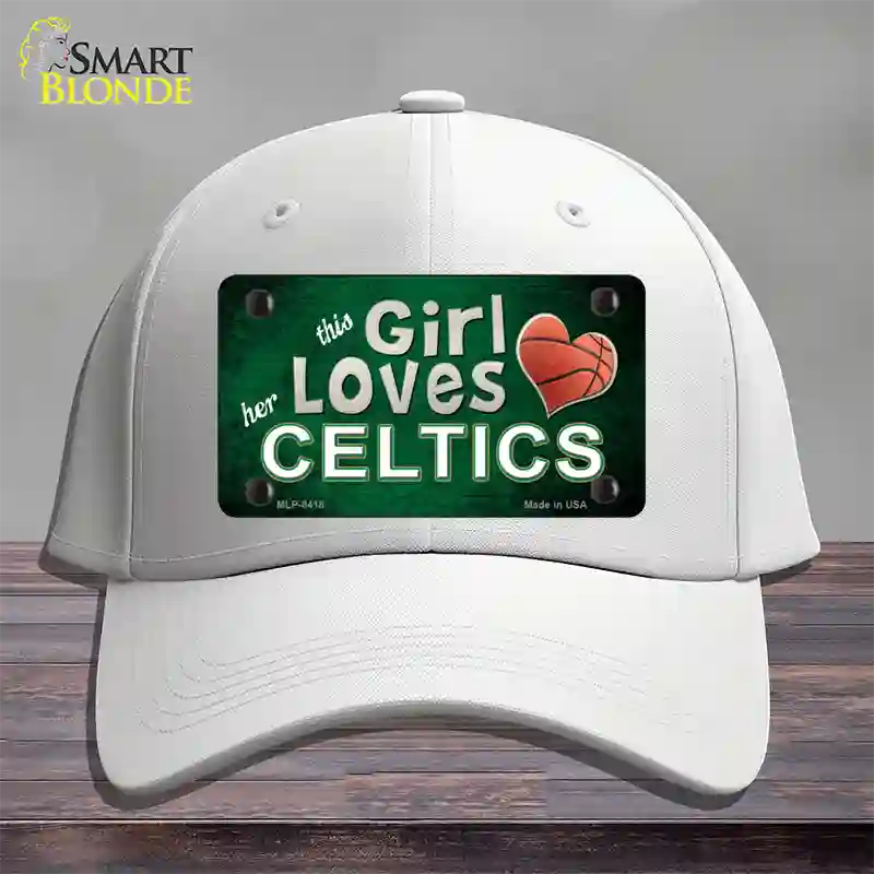 This Girl Loves Her Celtics Novelty License Plate Hat Cotton / White