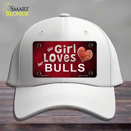 This Girl Loves Her Bulls Novelty License Plate Hat Cotton / White