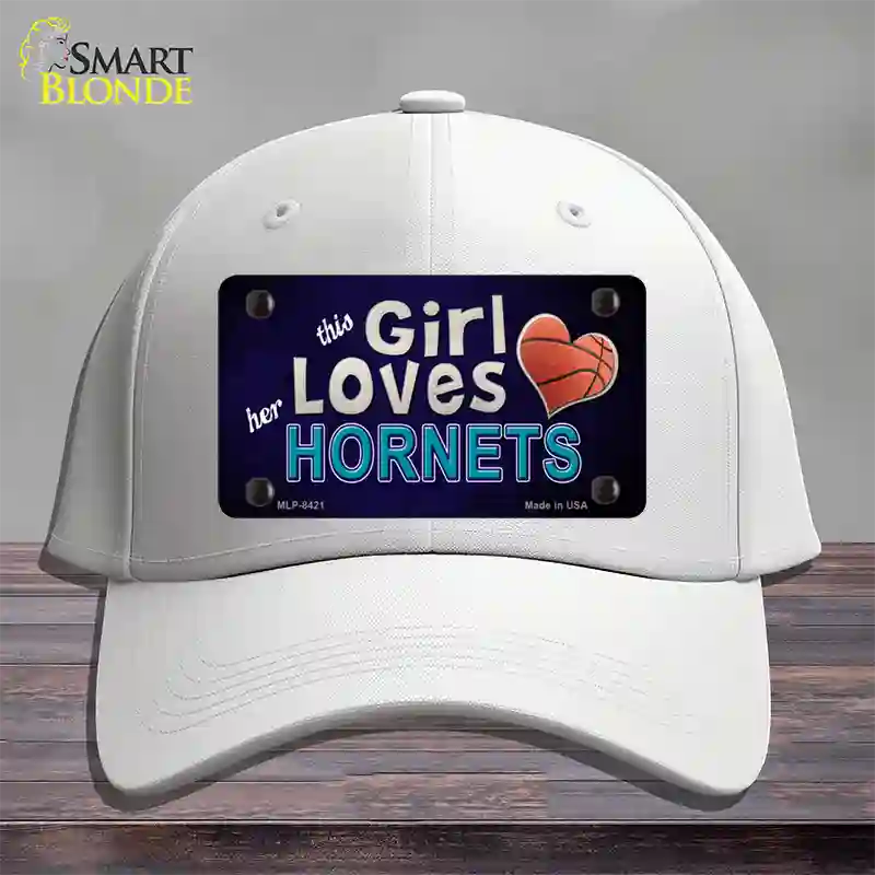 This Girl Loves Her Hornets Novelty License Plate Hat Cotton / White