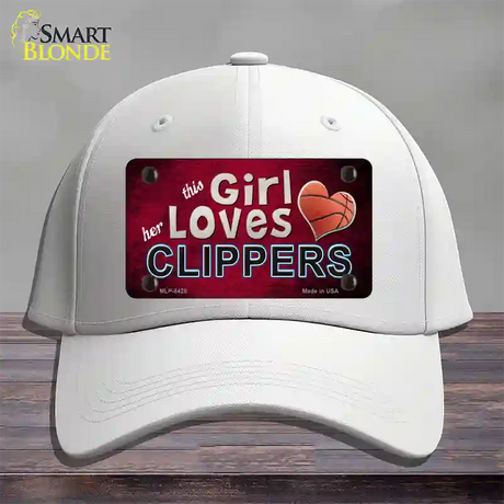 This Girl Loves Her Clippers Novelty License Plate Hat Cotton / White