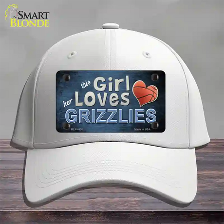 This Girl Loves Her Grizzlies Novelty License Plate Hat Cotton / White