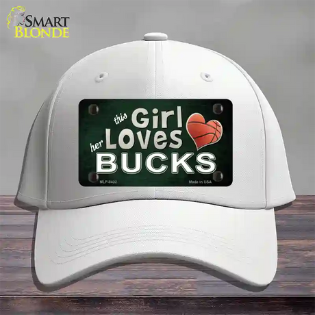 This Girl Loves Her Bucks Novelty License Plate Hat Cotton / White