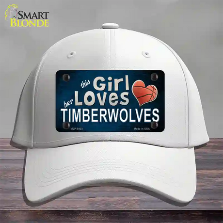 This Girl Loves Her Timberwolves Novelty License Plate Hat Cotton / White