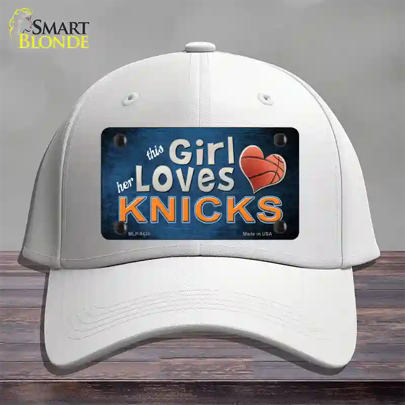 This Girl Loves Her Knicks Novelty License Plate Hat Cotton / White