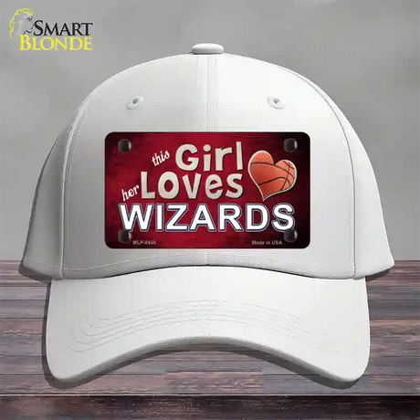 This Girl Loves Her Wizards Novelty License Plate Hat Cotton / White