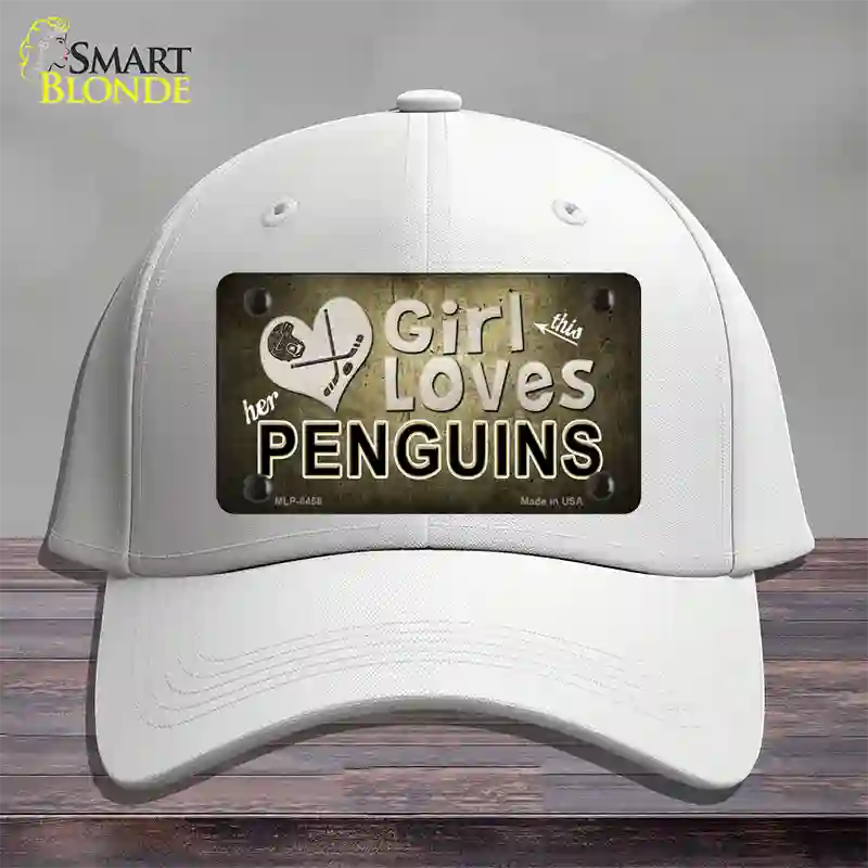 This Girl Loves Her Penguins Novelty License Plate Hat Cotton / White