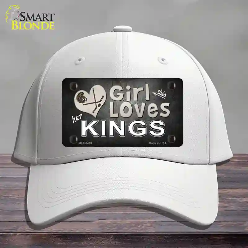 This Girl Loves Her Kings Hockey Novelty License Plate Hat Cotton / White