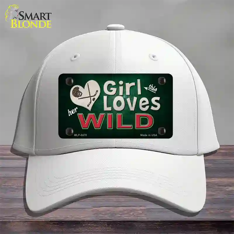 This Girl Loves Her Wild Novelty License Plate Hat Cotton / White