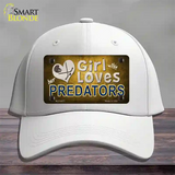 This Girl Loves Her Predators Novelty License Plate Hat Cotton / White