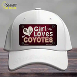 This Girl Loves Her Coyotes Novelty License Plate Hat Cotton / White