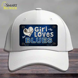 This Girl Loves Her Blues Novelty License Plate Hat Cotton / White