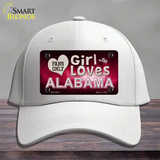 This Girl Loves Alabama Novelty License Plate Hat Cotton / White