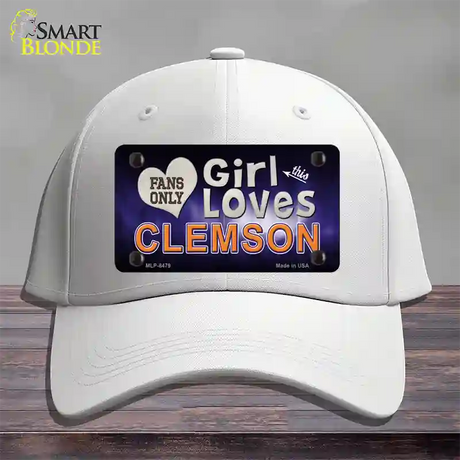 This Girl Loves Clemson Novelty License Plate Hat Cotton / White