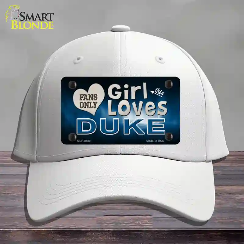 This Girl Loves Duke Novelty License Plate Hat Cotton / White