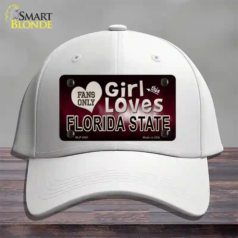 This Girl Loves Florida State Novelty License Plate Hat Cotton / White